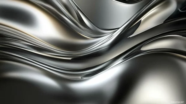 Futuristic Cool Moving Wallpapers showing digital waves flowing on metallic surfaces.