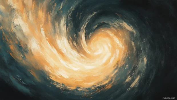 Galaxy swirl painted in soft brush strokes.