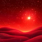 Gentle waves of crimson light surrounding a red star, whispering the fire of vivid red starry sky background.