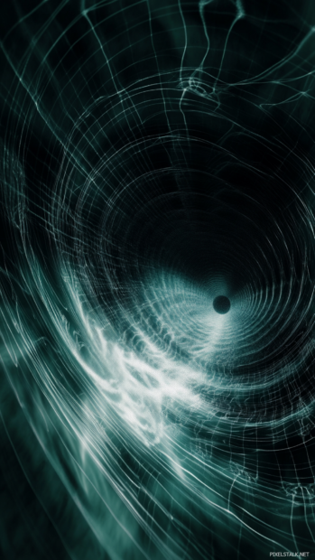 Geometric pulse waves radiating from shadow centers.