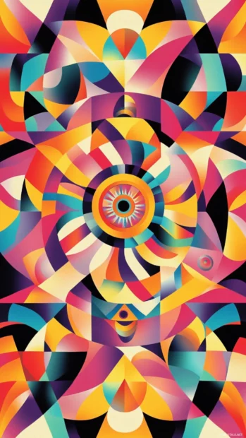 Geometric shapes forming a continuous loop, a hypnotic Trippy pattern for iPhone.