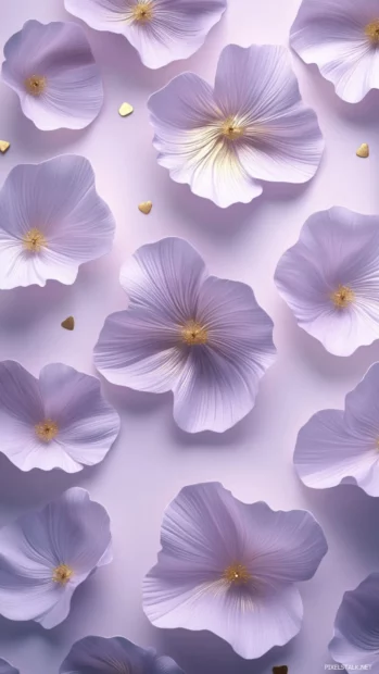 Ghosts arranged like flower petals in repeating loop on pale lilac with golden accents.