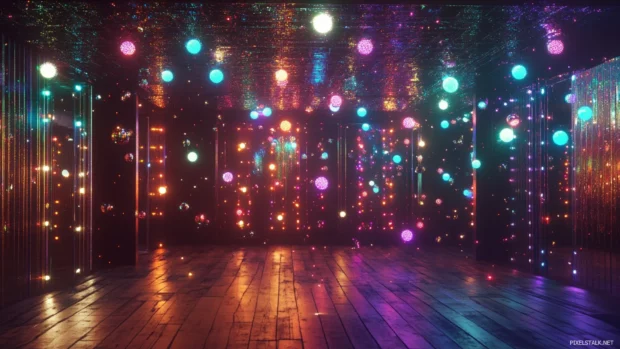 Glitch inspired flow of trippy lights and mirrors, top pick for animated trippy wallpaper effects.