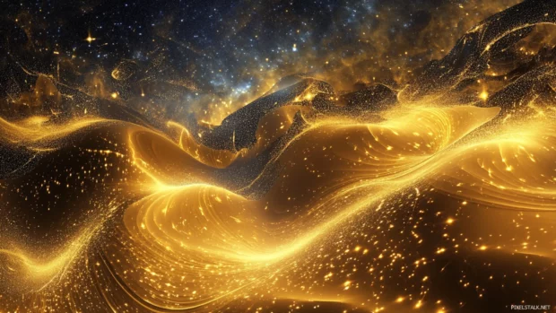 Golden dunes sighing beneath astral seas.