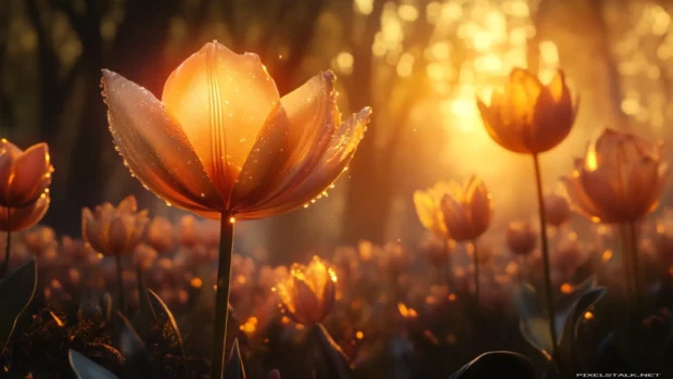 Golden hour tulip bloom.
