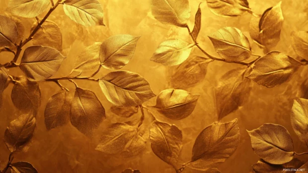 Golden leaves wrapping the countryside in a warm embrace, Rustic autumn countryside wallpaper.