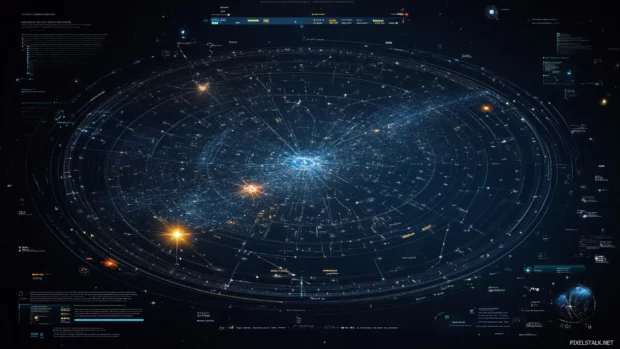 HD star map rendering for astronomy lovers using Space PC Wallpapers.