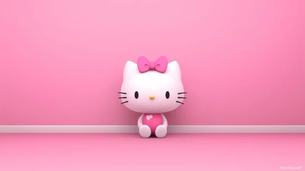 Hello Kitty Wallpaper, Cartoon style .