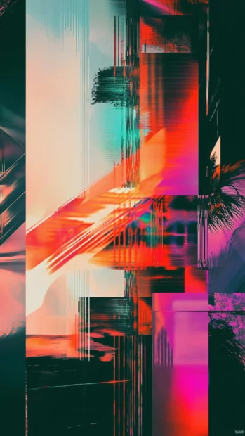 High quality abstract pattern for Trippy iPhone Wallpapers with glitch textures and warped shapes.