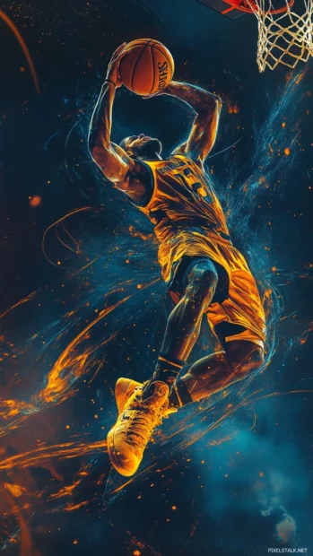 High quality basketball wallpapers 4K with slow motion dunk capture.