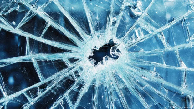 High resolution Broken Screen wallpaper desktop version with detailed fracture lines.