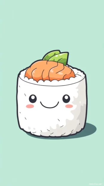 High resolution Cute Lock screen Wallpapers featuring kawaii style food characters.