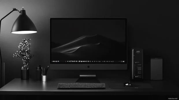 High resolution black theme, inspired by Monochrome PC wallpaper.
