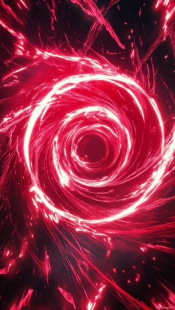 Hot swirling vortex of neon red energy featuring Hot red neon lights.