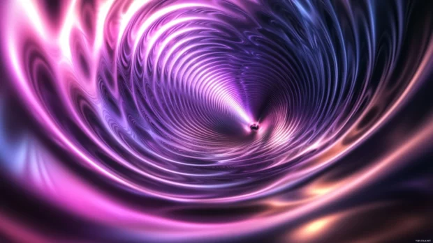 Hypnotic swirl of bouncing geometric shapes in flowing liquid light for a moving trippy scene.
