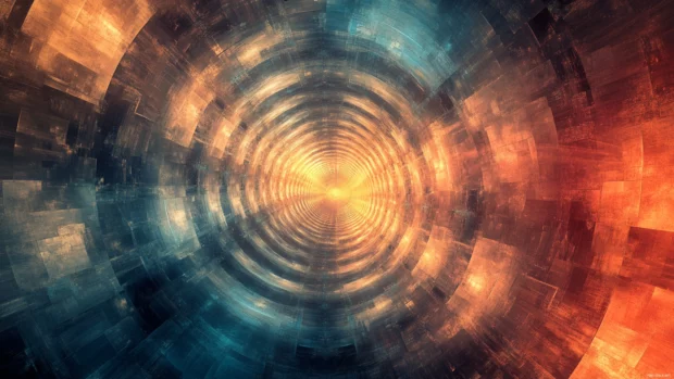 Infinite tunnels of light in faded colors, a timeless Vintage Trippy Wallpaper.