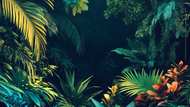 Inspired by the Stunning high def desktop wallpapers, this design showcases a vivid Digital Jungle.