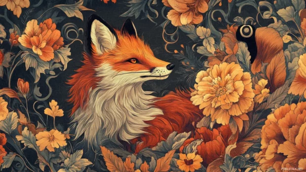 Inspired by the Top rated PC wallpapers, this design showcases a vivid Mystical Fox.