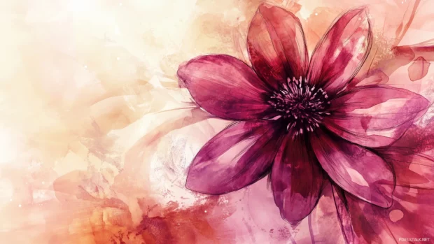 Intricate flower background, watercolor, delicate detailed hues.