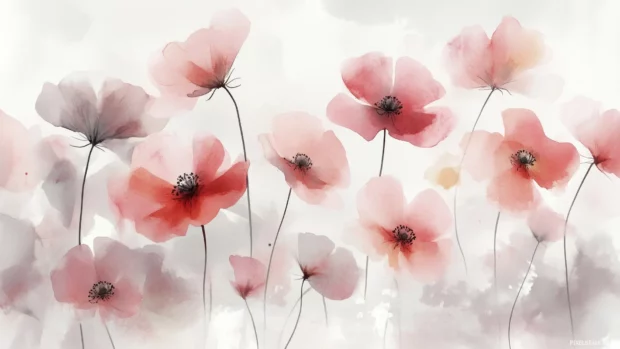 Intricate flower watercolor background with delicate, detailed hues.