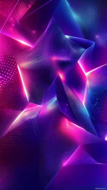 Intricate neon fractal patterns pulsating with bold colors and vibrant energy.