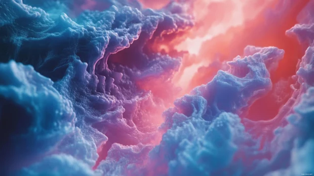 Journey through a mind bending wallpaper 4k, intricate fractals and iridescent hues, an optical illusion.
