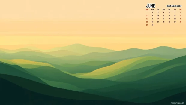 June 2025 Calendar Backgrounds HD 1080p.