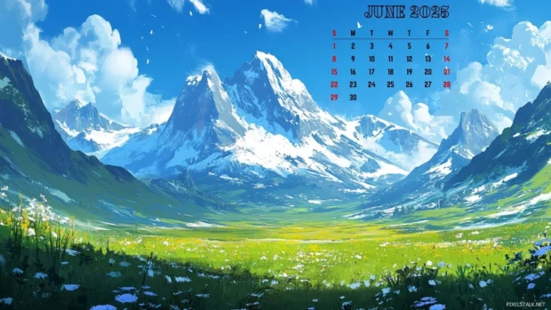 June 2025 Calendar Backgrounds for Mac.