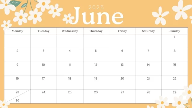 June 2025 Calendar Desktop .