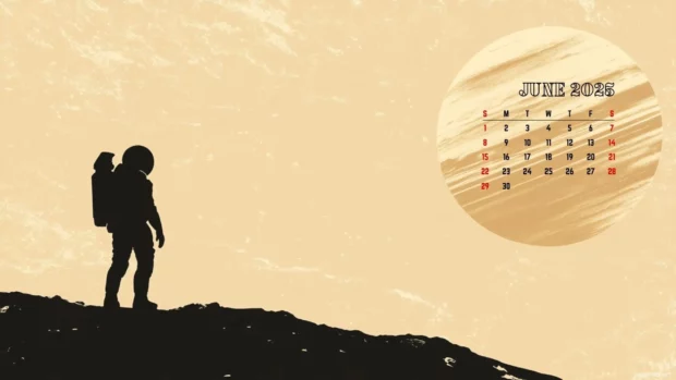 June 2025 Calendar Desktop Background.