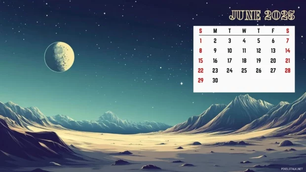 June 2025 Calendar Desktop Backgrounds.