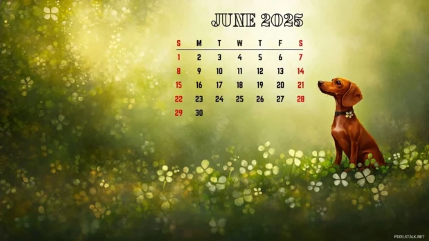 June 2025 Calendar Desktop HD Wallpaper Free download.