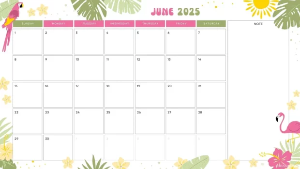 June 2025 Calendar Desktop Wallpaper HD.