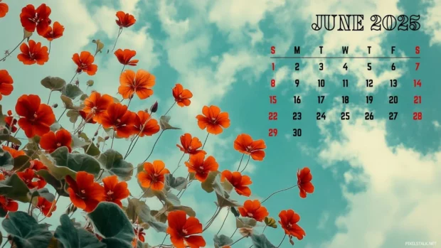 June 2025 Calendar Desktop Wallpapers HD for Windows.