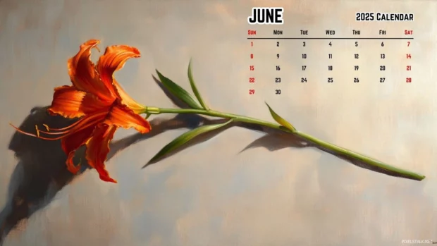 June 2025 Calendar HD Background.
