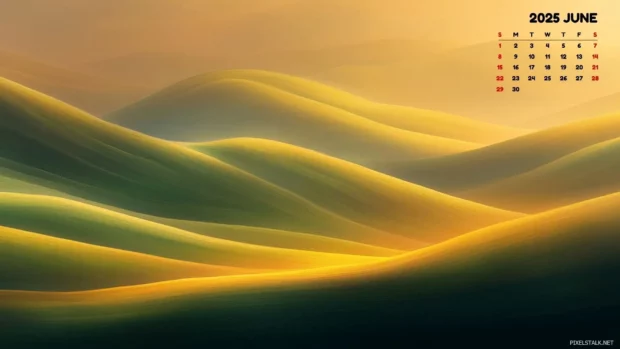 June 2025 Calendar HD Wallpaper.