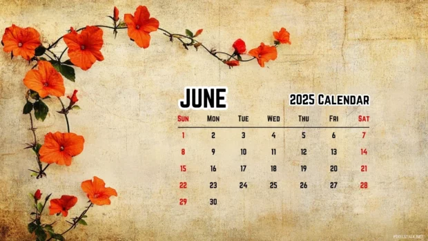 June 2025 Calendar Wallpaper Desktop.