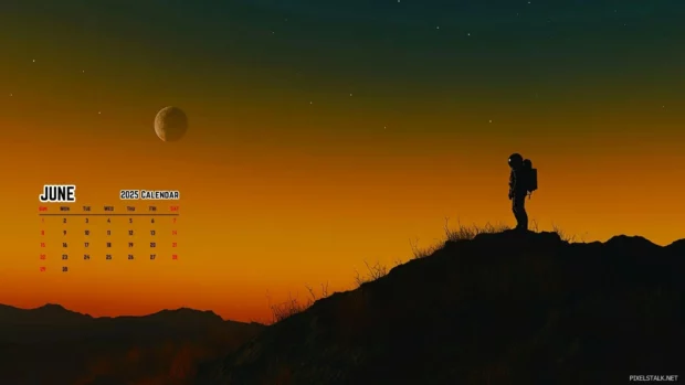 June 2025 Calendar Wallpaper HD 1080p.