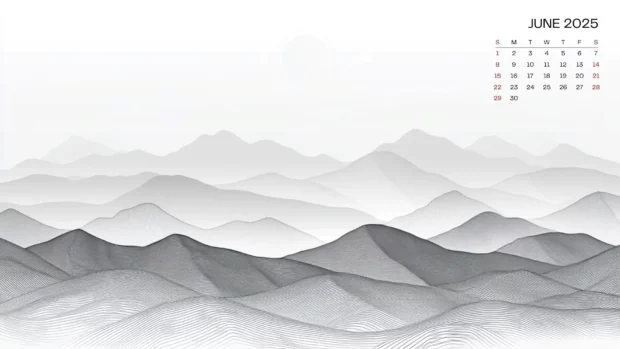 June 2025 Calendar Wallpaper HD.