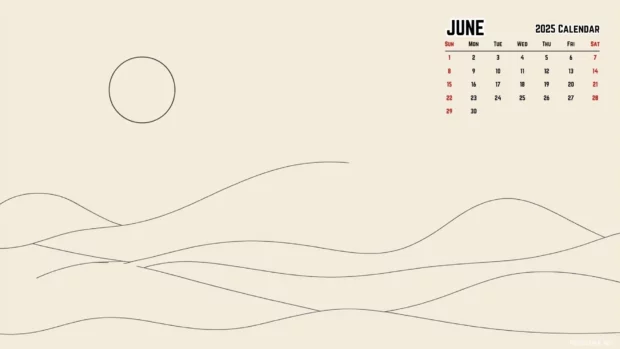 June 2025 Calendar Wallpaper HD for Desktop.