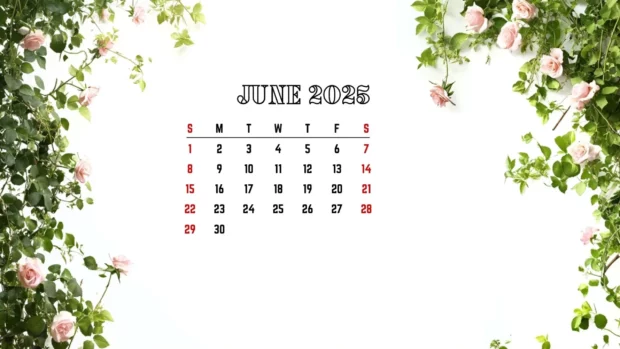 June 2025 Calendar Wallpaper for Desktop.