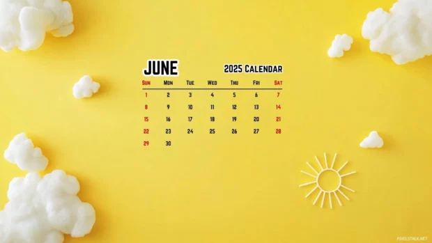 June 2025 Calendar Wide Screen Backgrounds HD.