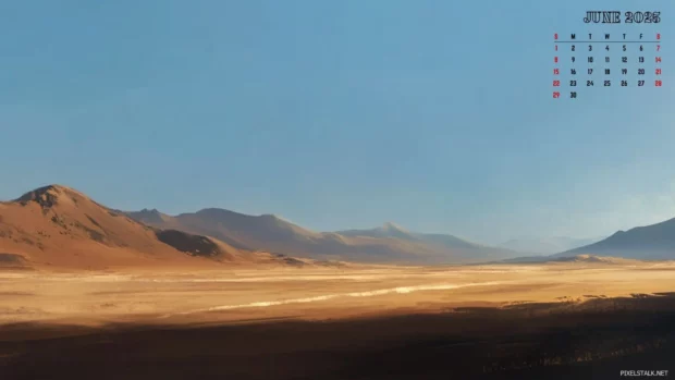 June 2025 Calendar Wide Screen Wallpaper.