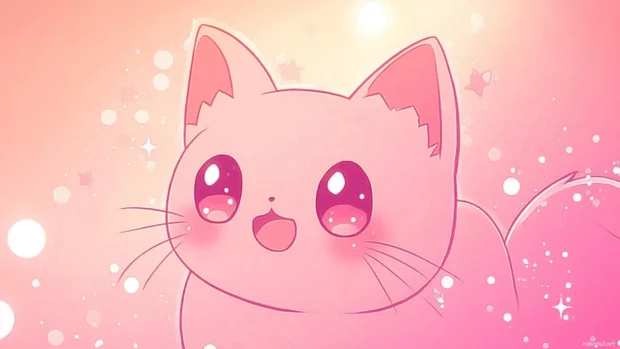 Kawaii anime vibes radiating from a bright cute girly wallpaper kawaii background.