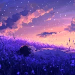 Lavender dunes sleeping beneath purple stars.