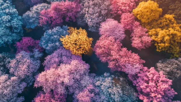 Layers of color wrap around Sakura garden in dreamlike fashion.