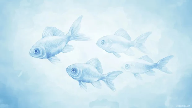 Light blue watercolor background with soft, calming tones.