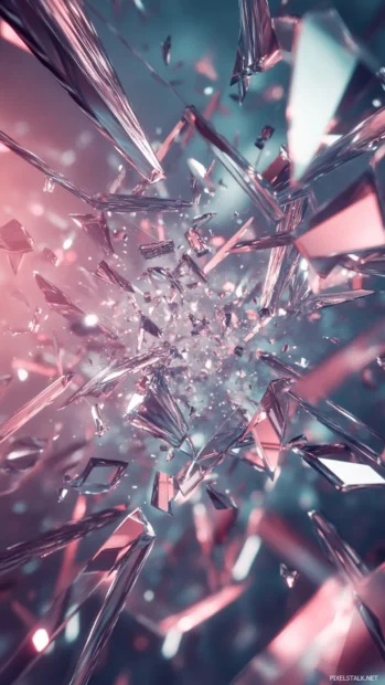 Light shards breaking and reassembling in endless forms within a trippy moving space.