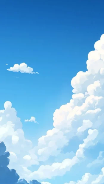 Light summer iphone wallpaper background, combining gentle blue skies and minimal white clouds.