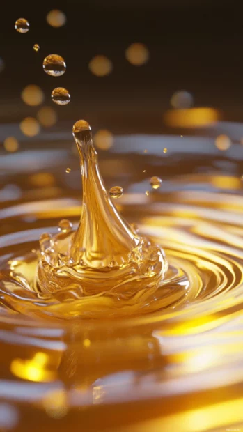 Liquid droplets sliding over glassy surfaces in motion.